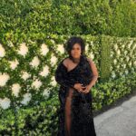 Raven Goodwin Instagram - The Battles in Black Tie 👸🏿🤵🏾‍♂️ #celebrationoflove Dress @christian_omeshun Clutch @studioamelia_ Shoes @sam_edelman