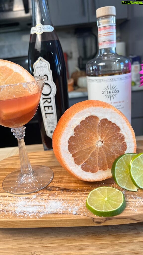 Raven Goodwin Instagram - Part II! Happy Friday! This Grapefruit Hibiscus Margarita is perfect on any occasion honestly. It is date night though so make this before ya'll step out! It is so refreshing but it gets you right! 🍸🍹 Shake up 2 shots of @21seeds Grapefruit/Hibiscus infused tequila The Juice of a grapefruit The Juice of a lime Agave--sweeten to taste 1 shot of @sorelofficial hibiscus liqueur Sugar the rim of your favorite glass Garnish with grapefruit Finish with your favorite sparkling grapefruit juice & enjoy! 🎥 @nachaa_manaya Hair @braidsbyyahni Make up @beautybykhamilia Sweater @theninaparker x @macys