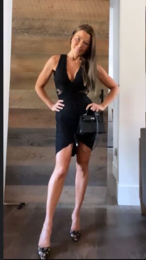 Rebecca Grant Instagram - Little black dress #yeaornay #feelingit #cutefeet #dolcegabbana #jimmychoo #hermes #lacedress #september #feelingpretty #instagram #reels #ootd #ootdfashion #rebeccagrant
