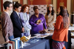 Rebecca Wisocky Instagram - Still gobsmacked from our @ghostscbs visit to the Library of Congress! Thank you to everyone there for hosting such a wonderful illuminating event. From our brilliant guide Mark Conner to all the curators (especially Barbara Bair the historian who curated an amazing and surprising collection of artifacts from Hetty’s era!) to @roswellencina who moderated a fantastic panel… We were just blown away. AND to the over 500 Ghosts fans who came out to spend the day with us- thank you WE LOVE YOU! 👻💓👻 Put @librarycongress at the top of your must see list! It is filled with countless astonishing works of art but my favorite was the dome in the main reading room featuring a painting representing Human Understanding in which a woman lifts the veil of ignorance looking forward to intellectual progress. #breathtaking #nationallibraryweek #ghostscbs #historylovers
