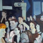 Rebecca Hall Instagram – Audience and projector #oiloncanvas #oilpainting #newwork