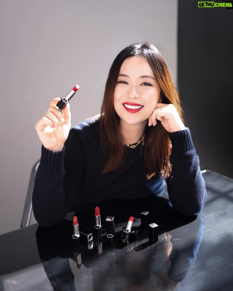 Rebecca Lim Instagram - Always in the mood for 💄💋❤️ The iconic Rouge Dior, now reinvented 💄 — with its undeniable couture and avant-garde character, it continues to dress smiles for every occasion. I’m wearing 999 Velvet 💋 Comes in 35 couture colors (both satin and velvet finishes) and powerful floral care ❤️ Shop the timeless Rouge Dior at all Dior Beauty Boutiques and Counters, or online at https//shop.dior.com.sg ❤️💄 #RougeDior @diorbeauty @dior @diorbeautylovers
