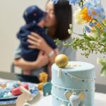 Rebecca Lim Instagram - Celebrating our baby’s 100day milestone 🤍 Am so so grateful for all of your well wishes, blessings and love 🤍🫶🏻🤍 I know there was so much love poured out to create these lovely gift boxes! 🥺 Thank you Kor and team TLK 🫶🏻 DM @thelimskitchen to enquire for your special occasion! 😊 Also, big hugs to team @lelianchew @theatelier.co for designing these beautiful boxes! My goodness, HOW TIME FLIES 🥺🤍