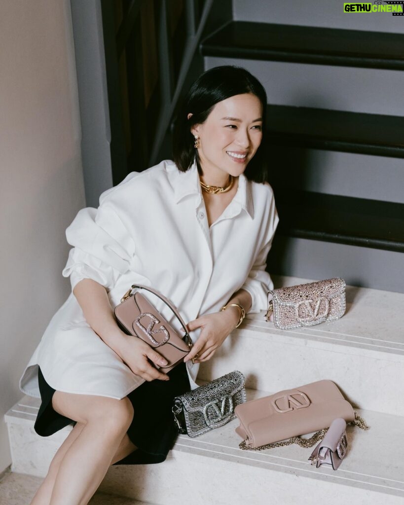 Rebecca Lim Instagram - Don’t let anyone dull your sparkle 🤍✨🤍 @maisonvalentino #LocòBag