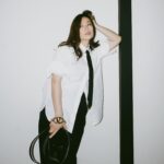 Rebecca Lim Instagram - In my favourite colour combi of this preggers season 🖤✨🤍 @maisonvalentino #VALENTINOGARAVANI #VLogoMoonBag