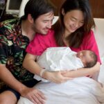 Rebecca Lim Instagram - We are so thankful our baby boy has arrived healthy and well 🤍🥹🩵 Thank you all for your wishes and prayers. We are ever so grateful for all the love received 🫶🏻 A big thank you to Dr Suresh Nair and the wonderful nurses/cheerleaders at Mount E Novena for being so reassuring every step of the way 🤍 Much love to my dear @shaunleelee for capturing this moment 🤍 Our very first family photo 🥹 Stepping into my most challenging role to date hasn’t been easy but I will try to be the best Mom I can be 💪🏻 Thank you for always allowing us to share our joy with you 🤍🫶🏻🤍