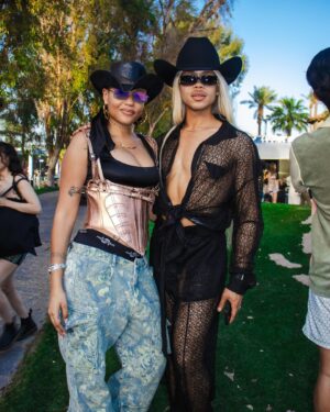 Reign Edwards Instagram - COACHELLAAAA w @celsiusofficial x @cldstyle at the Celsius Cosmic Desert Event🪐✨🔥. Thank you for having me✨✨. And yall already knoooow @hellotoshiko styled me😍 

#Coachella
#coachellastyle