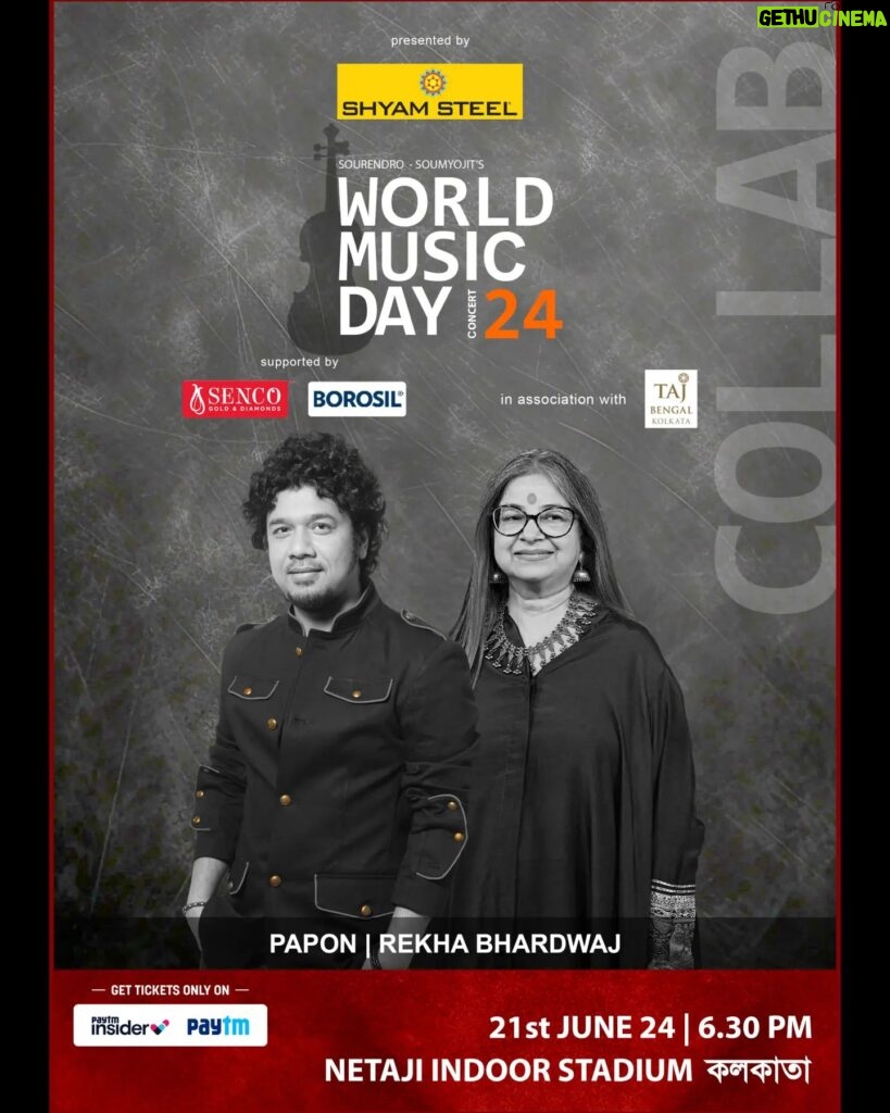 Rekha Bhardwaj Instagram - Papon will collab with Rekha Bhardwaj and together they will tell you a love story - a forgotten story of Amrita Pritam and Sahir Ludhianvi. Witness their performance at #SandSWorldMusicDayEvent2024. Date: 21st June, 2024 Venue: Netaji Indoor Stadium Phone number - 91 9748413773 Book your tickets from the link in bio. @insider.in #WorldMusicDay2024 #WMD2024 #MusicDay #Papon #RekhaBhardwaj #SandS #SourendroSoumyojit
