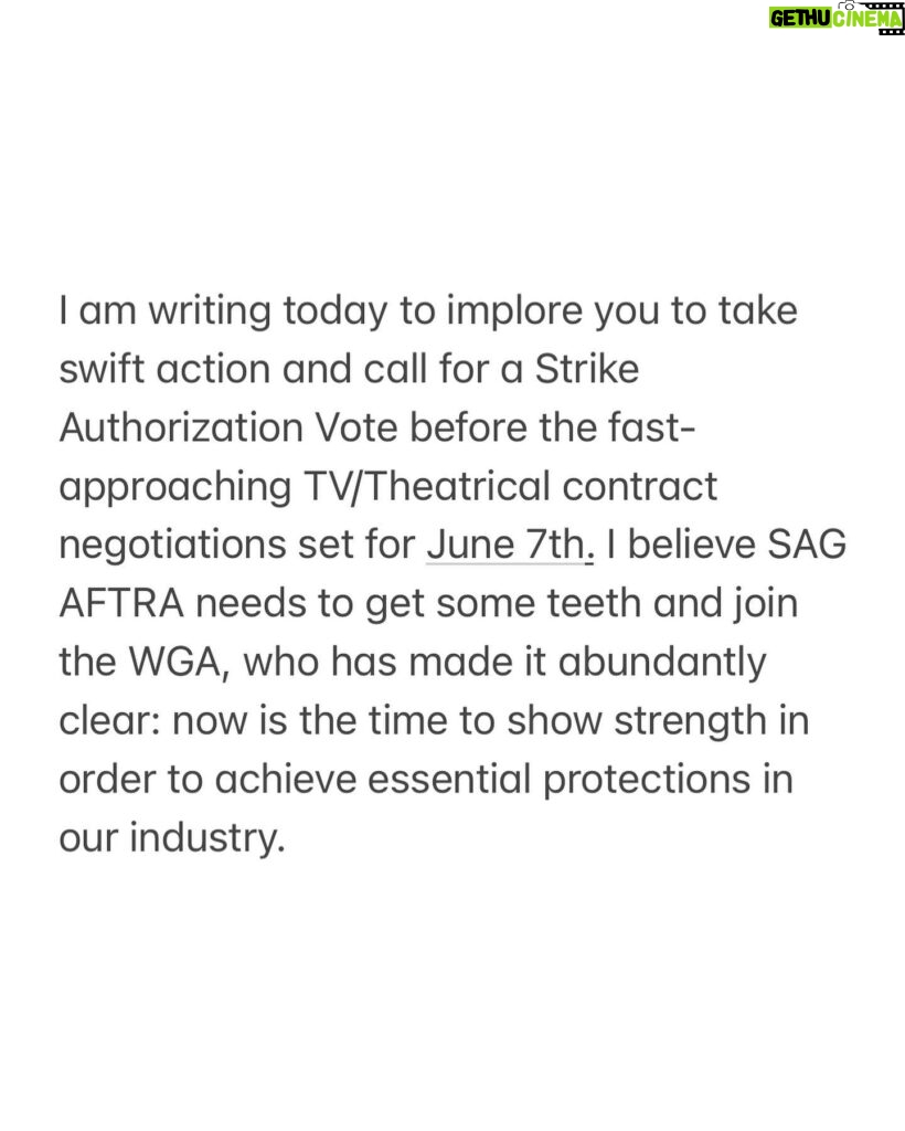 Renée Felice Smith Instagram - 📣📣📣📣📣📣📣📣📣 calling all @sagaftra members! THE TIME IS NOW! I implore you to write a letter in support of a strike authorization vote ASAP! Let’s not forget, they represent US. So, make your voice heard. Share this post! E-mail your letter to: governance@sagaftra.org serena.kung@sagaftra.org ATTN: ALL National Board Members and Officers: The working people of our industry greatly outnumber the studio executives. If we stand together against their corporate greed, we will win. 👊👊👊 National Board members: @seanastin @thejenniferbeals @sharibelafonte @nitashabhambree @mitchellbobrow @rodgerbrandon5 @yvettenicolebrown @actvocate @joannacassidyofficial @hicusick_ig @jessicamedinaactress @njduerr @dylanabby @haleisner @debbieevansstunts @francesfisher @nancyflanagan_ @ilyssafradin @androidegarcia @bradgarrett @supererniegram @stephenmckinleyhenderson @dulehill @thedavidjolliffe @phoebejonasnyc @mike_kraycik @rosedianeladd @xojodilong @melmackactingstudio @camrynmanheim @marymcdonaldinc @jmelen77 @matthewmodine @billfromboston @esai_morales @dannavarromusic @rosie @ron.ostrow @theebillyporter @lindapnyc @thesherylleeralph @michaelrapaport @albinokid1026 @patriciaheaton @courtneyrioux @iamrobschneider @sharonstone @towandaunderdue @lisaannwalter @olgabluesbabe @officialfrandrescher @benwhitehair