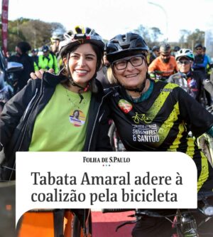 Renata Falzoni Instagram - Por cidades mais inclusivas! Assinei a carta de fundação da Coalizão Nacional Suprapartidária pela Bicicleta. Como pré-candidata à Prefeita de São Paulo, me comprometo a propor políticas de mobilidade que coloquem a segurança e a inclusão do ciclista como prioridade absoluta. E tenho a certeza de que a coalizão será fundamental nessa luta! 🚲 #SimboraSP