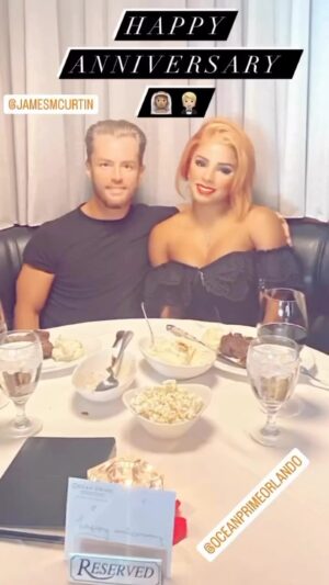 Renee Michelle Instagram - Happy Anniversary to  my Hunny Bunny. To the greatest man I ever met! I love you to the moon and back! Thank you for being my rock! I love you forever @jamesmcurtin 💋❤️

#happyanniversary #married #marriedlife #oceanprime #oceanprimeorlando #foodie #dinner #florida #orlando #celebration