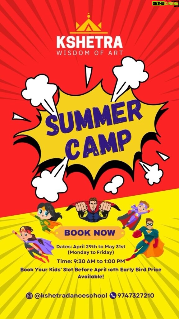 Renjini Kunju Instagram - “Great news! We’ve extended the early bird price for Kshetra’s summer camp until April 20th! Don’t miss out – grab your slots now and let your kids have an unforgettable experience with us!” dm @kshetradanceschool for details contact or whatsapp 9747327210 or 9744970631 #summercamp2024 #kshetra #kids