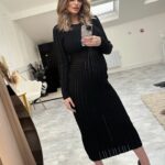 Rhian Sugden Instagram - Out out! 🖤 (well, until 10pm). Dress: @reiss Studio: @chelseehealey @the_studiocc