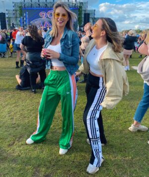 Rhian Sugden Instagram - Went to “90’s baby” festival! 

What a hoot!! I’m thinking we should bring popper pants back. 

@itsthenineteesbaby