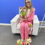 Rhian Sugden Instagram - Highlight of my day! Getting caught up in a chihuahua beauty pageant on @packedlunchc4 🎄🐾 Thanks for having me. (No, I wasn’t part of the parade, upsettingly) 😏 x