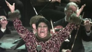 Rhiannon Giddens Instagram - Alright!! People be lovin on the Queen B Caro Mio Ben interpolation, cool! - turns out there’s a little history to black female vernacular singers interpreting opera/art song - my first exposure was Nina Simone doing “O Black Swan” (Menotti) in 1963 -  but this video right here is one of my favorites.  The literal Queen of Everything Aretha Franklin crushing “Nessun Dorma”  in the tenor key, partly in Italian (please don’t come for her Italian in the comments.  I will come for you lol). ✨Link in stories!✨

To add to the story, this was the 1998 GRAMMYS, and world famous tenor Luciano Pavarotti was scheduled to sing it with orchestra and chorus; when he called in sick, the GRAMMYS turned to Aretha, who had just happened to sing it two days earlier in tribute to Pavarotti.  She had no rehearsal with the orchestra, just a tape of the dress rehearsal, and had to sing it in the tenor key, as there was no way to change that at the last minute. She just absolutely showed the kind of artist she was.

I remember this so vividly! It just made me so excited, as a baby opera singer, to hear this magnificent woman make it her own.

also.  Notice that lifted face mask!!!! (sorry, singer lingo)

photo credit: Marl Lennihan / @apnews