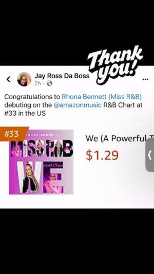 Rhona Bennett Instagram - #We just entered the US Amazon R&B chart… Thank you so much for supporting the music🙌🏽🔥🚀 #InstantClassic #MissRNBxCoachRho
.
We (A Powerful Thing) 🎶 LINK IN BIO 🎧✨
.
#RhonaBennett #MissRNB #CoachRho #Singer #Entertainer #Growth #Inspiration #Motivation #Courage #Grace #Faith #AmazonMusic #Zeta #PersonalPowerUniversity #PPU #YouAreTheAnswer #AlwaysInTheClub #EnVogue