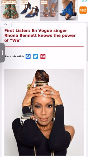 Rhona Bennett Instagram - Yesterday, I got the wonderful surprise of a feature on SoulTracks.com. Check out their feedback about my latest song, We (A Powerful Thing). LINK IN BIO🔥✨🚀
.
#SoulTracks #RhonaBennett #MissRNB #CoachRho #Interview #We #InstantClassic #EnVogue #Zeta #AlwaysInTheClub #LifeCoach #Singer #Entertainer #PersonalPowerUniversity #PPU