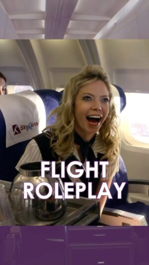 Riki Lindhome Instagram - That time I went toe to toe with @brielarson in flight attendant school. #unitedstatesoftara ✈️