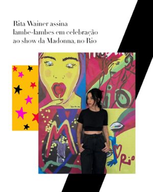 Rita Wainer Instagram - @ritawainer revisita o universo de @Madonna em uma intervenção artística no perímetro oficial do show da cantora, no Rio de Janeiro. A artista paulistana, mas radicada na capital fluminense, foi convidada pela @bonustrack.live (produtora do evento) a criar 15 peças em formato de lambe-lambe e que vão cobrir uma área total de 670 metros quadrados na parte interna e externa da arena montada na praia. 

O espetáculo, que vai acontecer nas areias de Copacabana, no sábado (04.05), marca o encerramento mundial da “The Celebration Tour”, que comemora os 40 anos de carreira daquela que é conhecida como a Rainha do Pop. (Por @aloister, com foto de Rita por Leonardo Araujo) #Madonna #RitaWainer #Radar