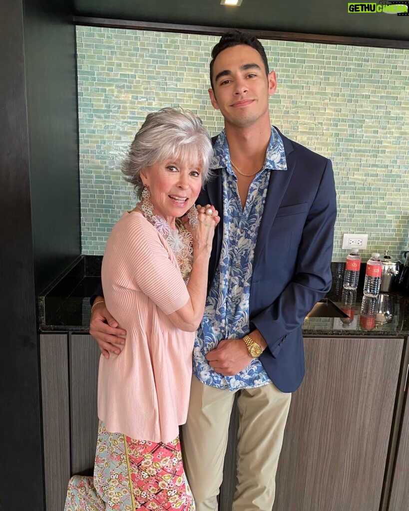 Rita Moreno Instagram - So, who knew that adorable tiny little fellow 25 years ago would become this gorgeous specimen who makes Grammie's heart go kaboom. Happy birthday, beloved @justinfish26 Love, Grammie