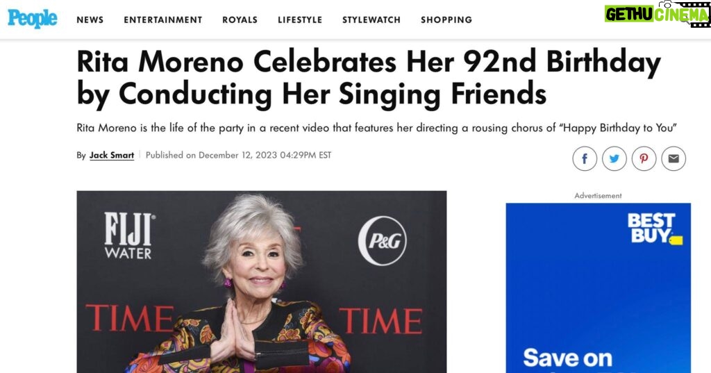 Rita Moreno Instagram - Who would have thought little Rosita from Humacao, Puerto Rico would be making headlines on her 92nd Birthday...I surely didn't!! Thank you everyone who helped make not only the past year but every year memorable. Here's to the best one yet!!