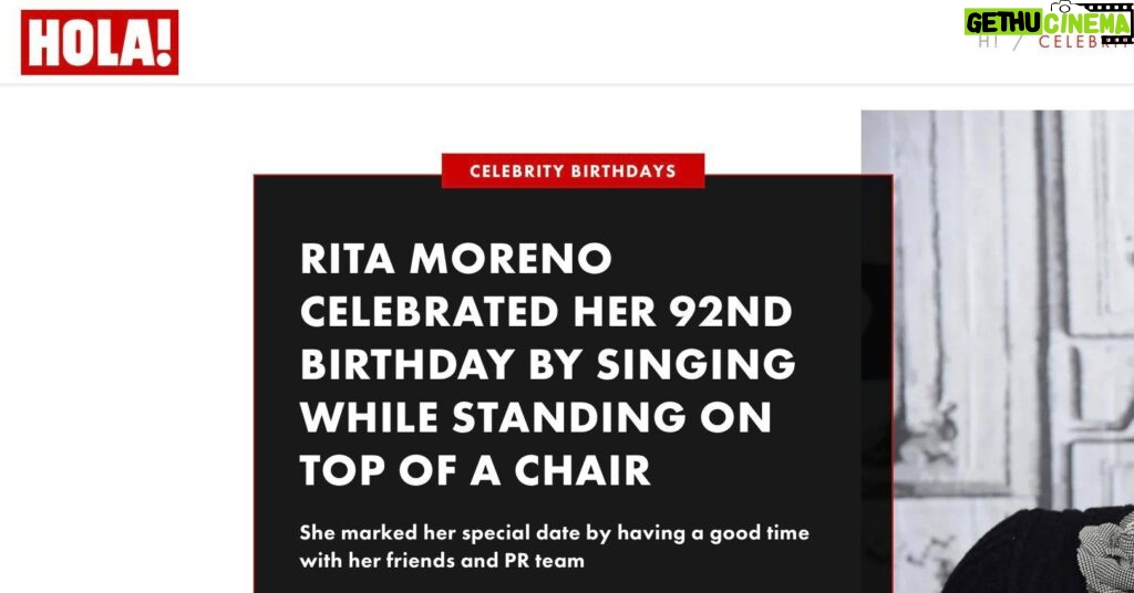 Rita Moreno Instagram - Who would have thought little Rosita from Humacao, Puerto Rico would be making headlines on her 92nd Birthday...I surely didn't!! Thank you everyone who helped make not only the past year but every year memorable. Here's to the best one yet!!