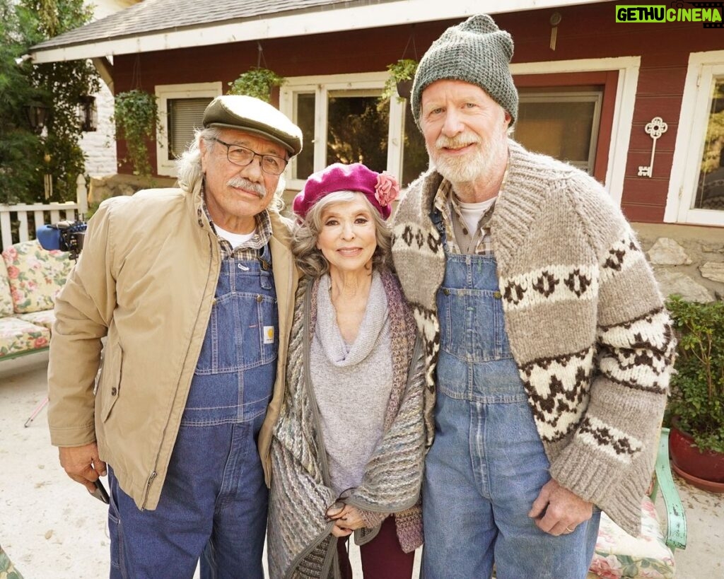 Rita Moreno Instagram - My dear friend, Edward James Olmos - I'm so sorry to hear of your struggle with this terrible illness. I'm holding you in my heart. -Rita **Pictured here from the set of Bless This Mess