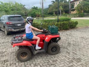 Roan Curtis Instagram - You’ve seen some gorgeous Costa Rican scenery but have you seen me looking like your saucy aunt while drinking a cosmo (they’re coming back I can feel it in my bones), two horses, a dog, an attempt to wash my face, me ill-advisedly riding an atv, and my barking rendition of that one Lincoln park song after a few margaritas?