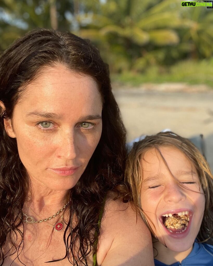 Robin Tunney Instagram - Two very different interpretations of aspirational vacation face.