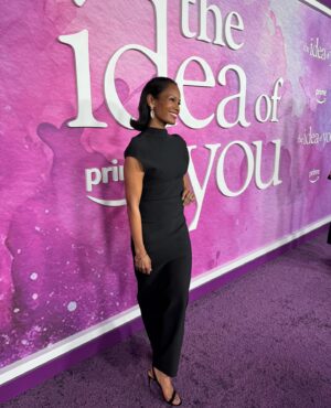 Robinne Lee Instagram - Last night was like a dream ten years in the making. Completely and utterly surreal. I don’t think there’s a way to put all my feelings into words. Certainly not in a short social media post. But a huge thank you to all who were there to celebrate with me last night. Extra special shout out, to my husband, and producing partner, Eric Hayes. And my publicist and bestie, Mia Ammer, for putting up with me during this crazy time. Annie and Nicholas are magical together on the screen. Huge congrats to them, and director, Michael Showalter for bringing this version of Solène and Hayes to life. And to @amazonprime for pulling out all the stops. What a wild and crazy ride it’s been!! 

#TheIdeaOfYou #theideaofyoumovie #proudauthormoment 

Dress: @maisonalaia 
Earrings: @karmaelkhaliljewelry 
Makeup: @lizomakeup 
Hair: @cheryltbergamyhair 
Eric’s suit: @kenzo