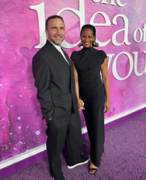 Robinne Lee Instagram - Last night was like a dream ten years in the making. Completely and utterly surreal. I don’t think there’s a way to put all my feelings into words. Certainly not in a short social media post. But a huge thank you to all who were there to celebrate with me last night. Extra special shout out, to my husband, and producing partner, Eric Hayes. And my publicist and bestie, Mia Ammer, for putting up with me during this crazy time. Annie and Nicholas are magical together on the screen. Huge congrats to them, and director, Michael Showalter for bringing this version of Solène and Hayes to life. And to @amazonprime for pulling out all the stops. What a wild and crazy ride it’s been!! 

#TheIdeaOfYou #theideaofyoumovie #proudauthormoment 

Dress: @maisonalaia 
Earrings: @karmaelkhaliljewelry 
Makeup: @lizomakeup 
Hair: @cheryltbergamyhair 
Eric’s suit: @kenzo