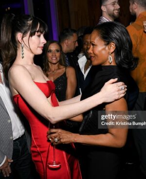 Robinne Lee Instagram - Last night was like a dream ten years in the making. Completely and utterly surreal. I don’t think there’s a way to put all my feelings into words. Certainly not in a short social media post. But a huge thank you to all who were there to celebrate with me last night. Extra special shout out, to my husband, and producing partner, Eric Hayes. And my publicist and bestie, Mia Ammer, for putting up with me during this crazy time. Annie and Nicholas are magical together on the screen. Huge congrats to them, and director, Michael Showalter for bringing this version of Solène and Hayes to life. And to @amazonprime for pulling out all the stops. What a wild and crazy ride it’s been!! 

#TheIdeaOfYou #theideaofyoumovie #proudauthormoment 

Dress: @maisonalaia 
Earrings: @karmaelkhaliljewelry 
Makeup: @lizomakeup 
Hair: @cheryltbergamyhair 
Eric’s suit: @kenzo