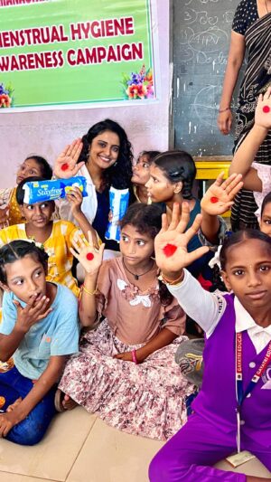 Roopa Koduvayur Instagram - Happy periods..!!
Let us all take an initiative to create a period friendly world.Empowering through Education: Celebrating Menstrual Hygiene Day with Knowledge, Care, and Support.”
Shot by @vijayclicks1822 
A girls #menstrualhealth plays a crucial role in determining her overall physical and mental health in most cases . It’s always important to know the difference between a healthy #menstrualcycle and an abnormal one , the warning signs the body gives to u . Many of who know me knows that I visit this NGO ,Manasika Vikas Kendra regularly to do health checkups to those mentally underdeveloped children . This year I thought it’s high time that I should take a step to make this children and their parents know about the menstrual health hygiene and alarming signs ,when to approach a doctor . The problems they are facing are completely different and as a doctor I felt it’s challenging to tailor what I teach them according to their specific needs, which will be accessible and comprehensible which might not be the case with general menstrual education programs. This is an area where i have never worked in or studied much about. Since it’s a village area not everyone uses and can afford to use the sanitary pads. Providing better access to sanitary products and doing my part for improving their menstrual health management. KNOWING ABOUT SMALL BASIC THINGS TODAY, MAKING SMALL CHANGES MAKES A BIG DIFFERENCE IN LIFE ..!!! 
Special thanks to Dr Paaladugu Parvathi Devi garu and the team Rama garu , Balakrishna garu and many others of MVK for arranging this wonderful meet and the parents who came from far away places to the program. 
#menstrualhygieneday #manasikavikaskendra #menstrualhygiene #menstrualcycleawareness #may28th