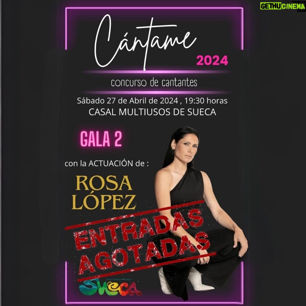 Rosa López Instagram - 🥺 Muchas gracias SUECA por agotar las entradas tan rápido!! @cantameconcurso va a ser una gala INCREÍBLE ❤️‍🔥❤️‍🔥 ¿Quién viene?❤️ @ajuntamentdesueca
