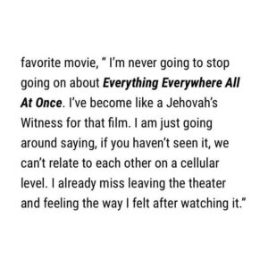 Rosaline Elbay Instagram - Loved chatting to @filmwithfarah for @screenspeck. Stand by my @everythingeverywheremovie feelings; eggs-wise probably shouldn't be allowed to talk about myself in public