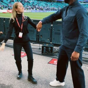 Rose Ayling-Ellis Instagram - Huge thanks to @ugomonye and @twickenhamstadium for arranging a fantastic day at twickenham for England v Japan  with my brother. 🏉🏟