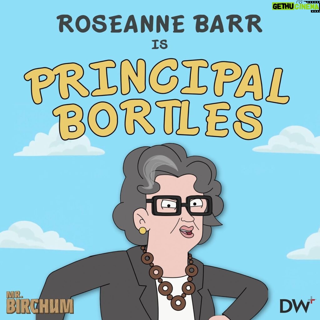 Roseanne Barr Instagram - @officialroseannebarr is Principal Bortles - a hands-off bureaucrat counting the days to retirement who has no time for anyone’s crap. Watch “Mr. Birchum” featuring Roseanne Barr and the rest of the star-studded cast, premiering May 12th at 9/8c on DailyWire !