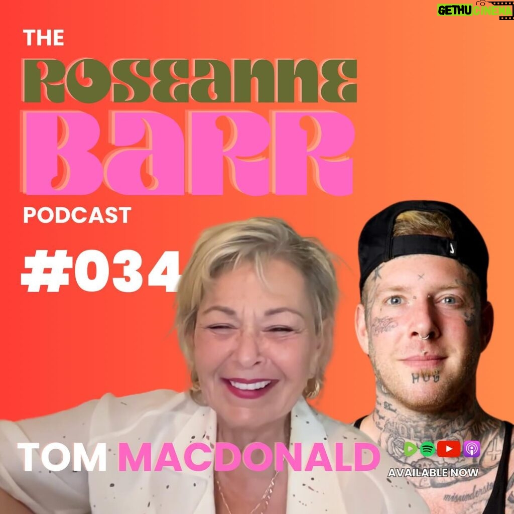 Roseanne Barr Instagram - With 45 #1 billboard hits, @hangovergang is one of the most successful independent artists of all time. This emotional installment delves into the struggle to rise from obscurity to fame. Both Roseanne and Tom MacDonald have overcome mental illness and poverty to reach the highest levels of success. This episode features two of the best examples of the American Dream ever recorded.