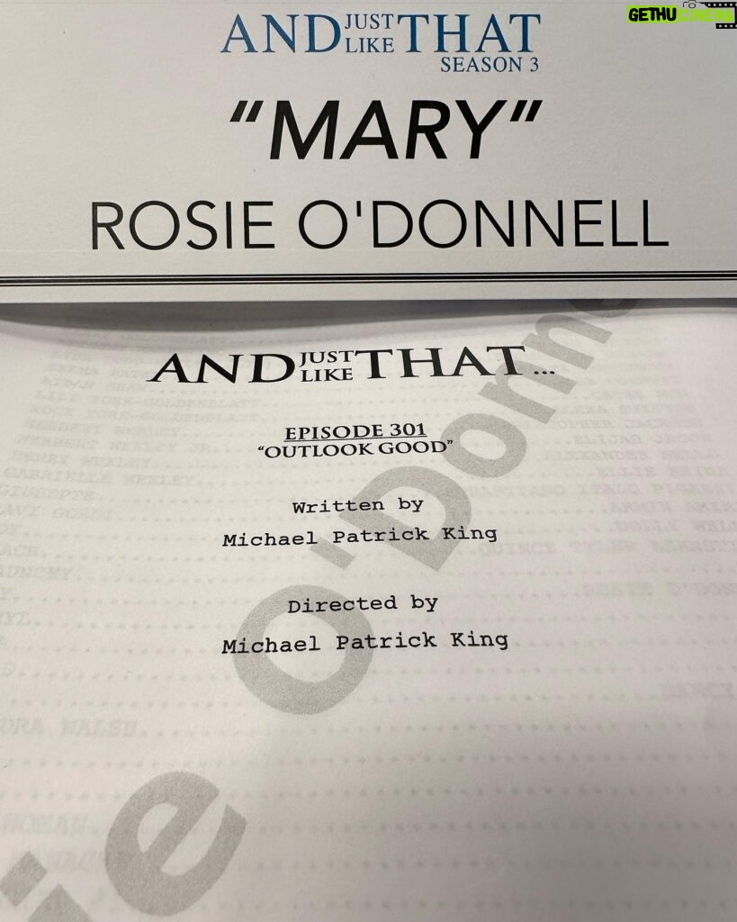 Rosie O'Donnell Instagram - here comes mary #andjustlikethat @hbo