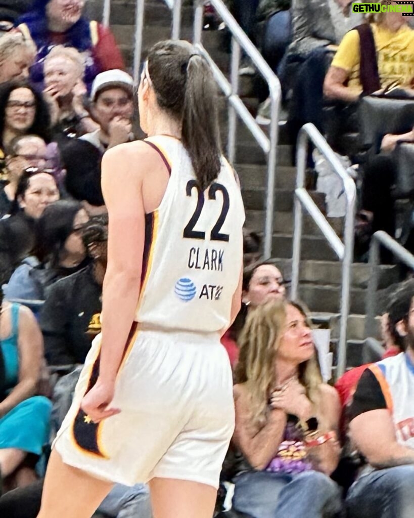 Rosie O'Donnell Instagram - so great to watch #caitlinclark play tonight - a bit off her game but hit some sweet 3 pointers near the end - sparks lost - a great game a great night #sparks #wnba #friends