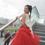 Rosita Kwok Instagram - Red & ribbon 🎀❤️ Gown @dorianho @dorianho_official