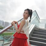 Rosita Kwok Instagram - Red & ribbon 🎀❤️ Gown @dorianho @dorianho_official