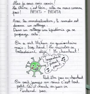 Roxane Bret Instagram - Voilà un extrait de mon journal 
J arrive pas à raconter de nouvelles histoires pour petit cul
Mais j arrête pas de faire des blagues sur les pangolins 
Rien d original donc 
Prenez soins de vous 
Je vous aime ❤️
Si vous avez des enfants ou des extra-terrestres qui ne sont pas au courant de la situation partagez leur . Je pense que c est expliqué simplement 🖖