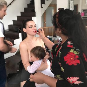 Roxane Mesquida Instagram - Behind the scenes of the premiere of @nowapocalypse Special thanks to makeup @kirinstagram hair @claytonhawkins dress @antoniomarrasofficial @violettagroup and the awesome @annickopp 🙏❤️ #nowapocalypse on @starz March 10th