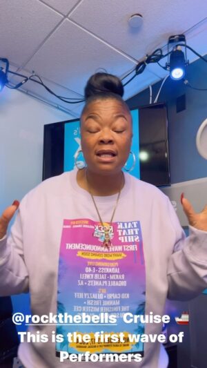 Roxanne Shanté Instagram - First wave 🌊 of the @rockthebells Cruise announcements this year is going to be even bigger . Don’t miss out www.rockthebellscruise.com Cabins open now !!!!!!!