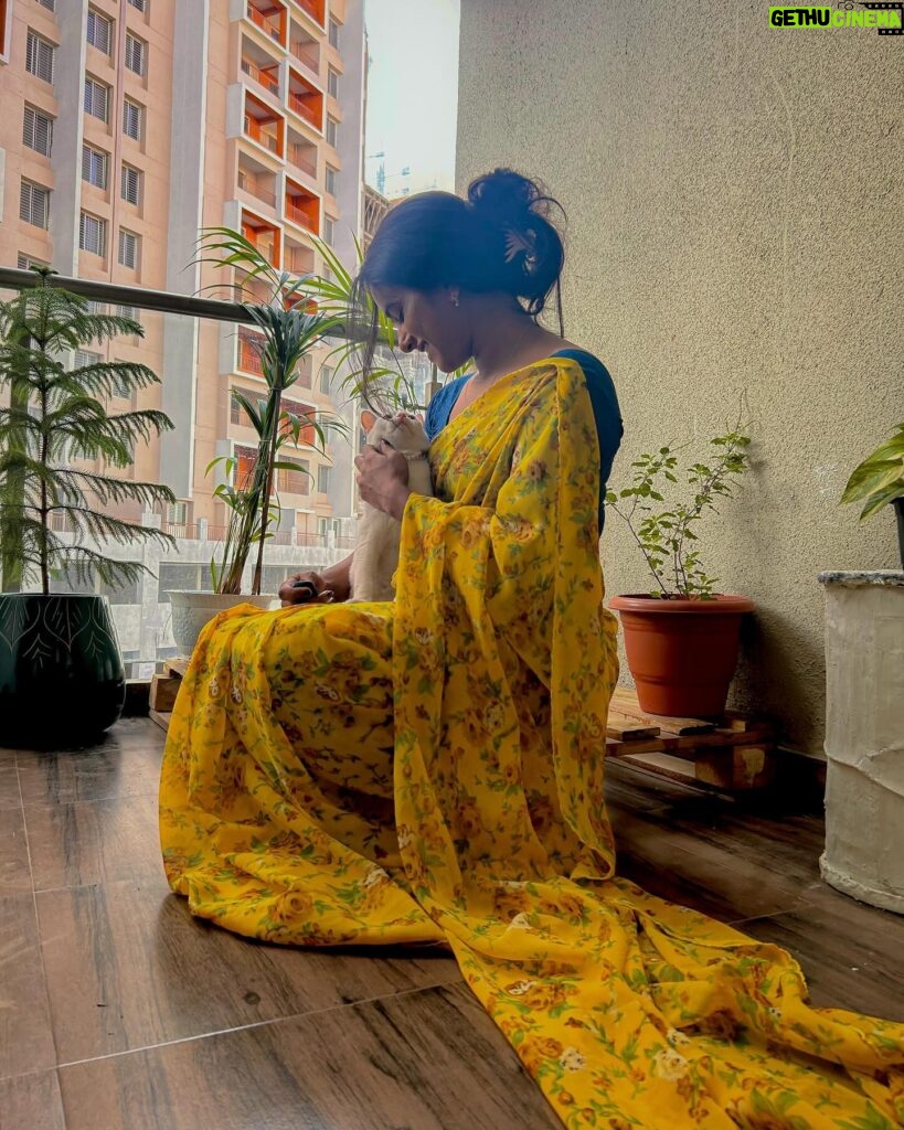 Rupali Wakode Instagram - Saree love❤️💛 #mobilephotography #sareelove #selfportrait #mobileclick #rupaliwakode #photoshoot #athome