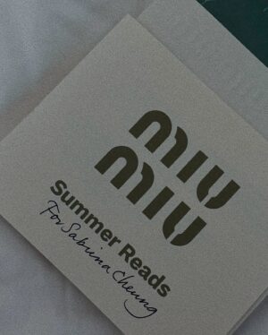 Sabrina Cheung Instagram - hardly describe my excitement when I know about MIU MIU SUMMER READS 🤍 🥹

woman writers and novelists in the 19th century played a significant role in breaking the convention and boundaries of gender, and their works are always inspiring to me. 

I love reading and I love how’s everything BOOKS brought to me. Thank you @miumiu for giving me a lovely morning. 

Today and tomorrow 
11 am-8 pm at Tai Kwun 
📖 seminal copies of Persuasion by Jane Austen and A women by Sibilla Aleramo will be gifted.

#Miumiu
#Miumiusummerreads