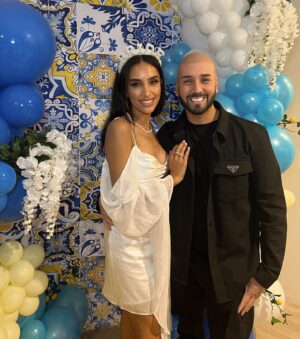 Sahar Golestani Instagram - I had the most ✨magical✨ italian themed bridal shower 🍋. I was really showered with love, I’m so lucky to have such wonderful friends 💙💛 4 more days till the big day! 
.
.
 Special thanks to @itssabzi my little hostess and visionary. @officialavamae for the most beautiful backdrop and @rimafakih for helping bringing it all to life 💛 also still drooling over my caviar table 🤤