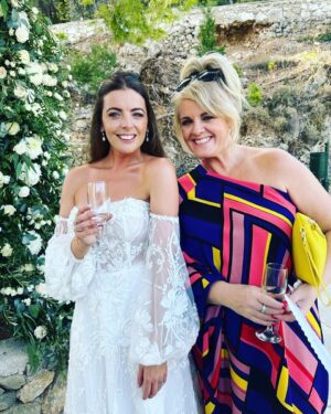 Sally Lindsay Instagram - Me and @whiteydrums had the privilege to be at the most glorious wedding of my Goddaughter @natconnor_ and @lukeflanagan7 yesterday.It was magical and we will never forget being a little part of your day.Two wonderful people starting their journey of love ,laughter and togetherness.We love you both very much.

Just a little edit.My dress was from @juliaclancey